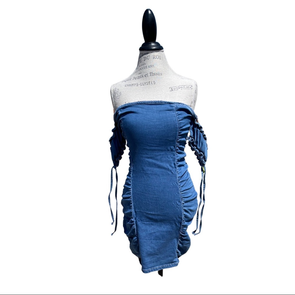 Denim Rouged Dress
